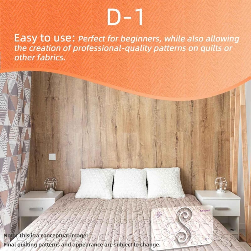 Kapyoo 3Pcs Free Motion Quilting Templates with Non-Slip Grips, Quilting Ruler and Templates for Industrial & Domestic Machines Reusable Stencils for DIY Quilt Designs (25 Series D) - Image 3